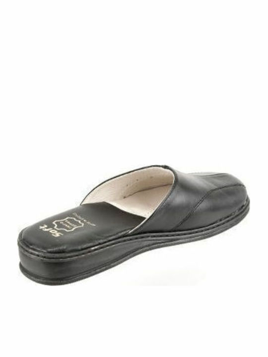 Anatomical Leather Women's Slippers Black
