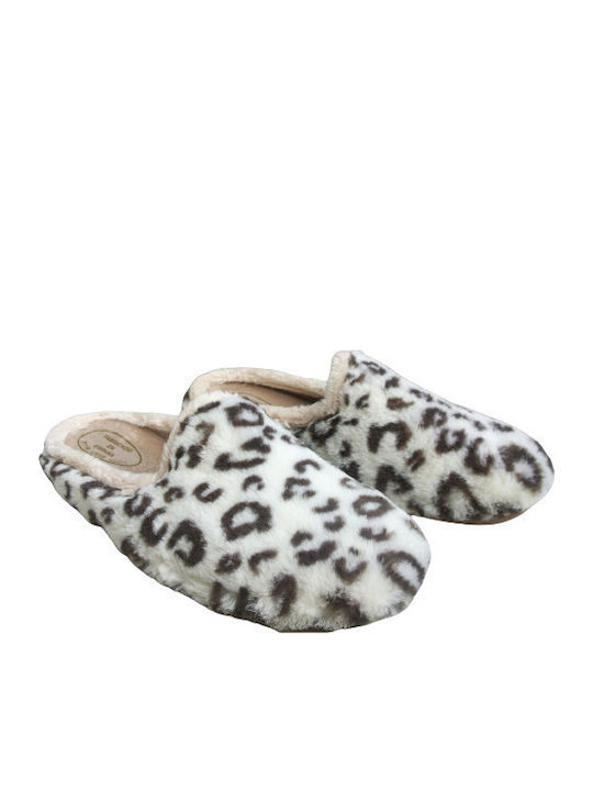 Anatomical Women's Slippers with Fur White