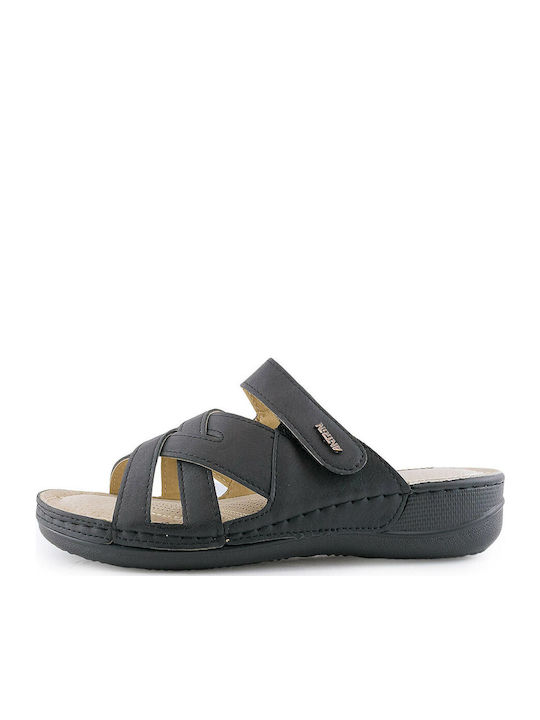 Anatomic Women's Leather Platform Wedge Sandals Black