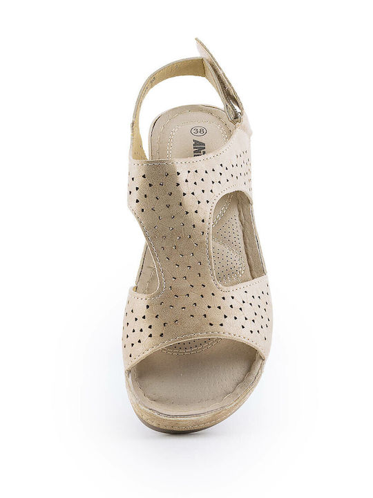 Anatomic Women's Ankle Strap Platforms Gold