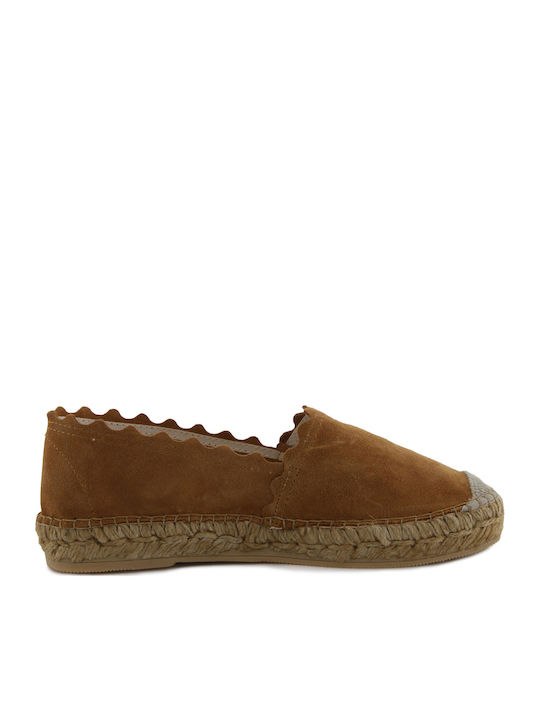 Elisa 43 Wildleder Damen Espadrilles in Braun Farbe