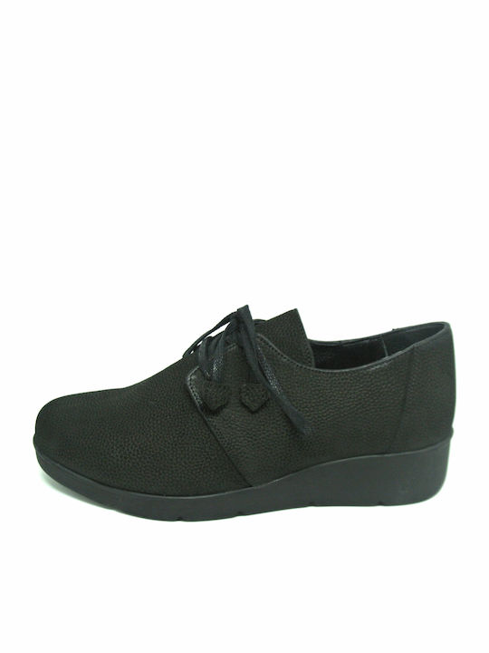 Leder Damen Oxfords in Schwarz Farbe