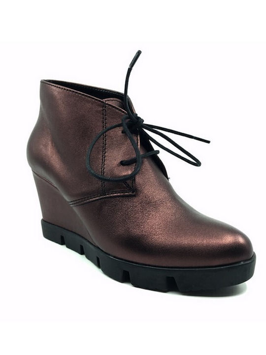 Women's Ankle Boots Platform Bronze