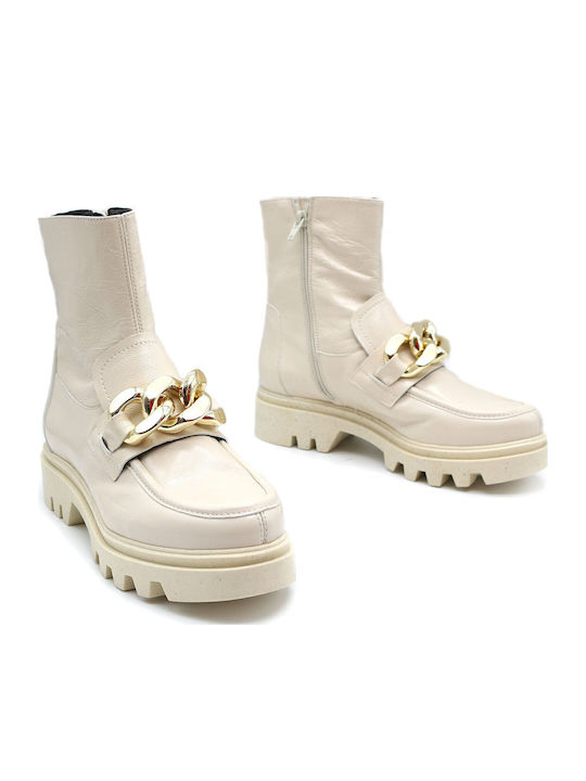 Stiefeletten Damen Beige