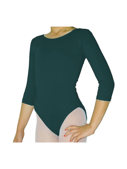 Kids' 3/4 Sleeve Bodysuit Cotton Lycra Greek Made Light Green