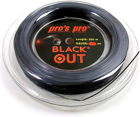 Pro's Pro Tennis Racket String Black 200m, Φ1.28mm