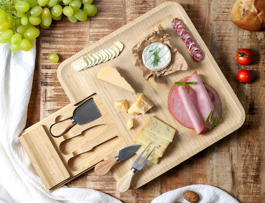 The Home Deco Factory Wooden Cheese Serving Platter 33x33x3cm