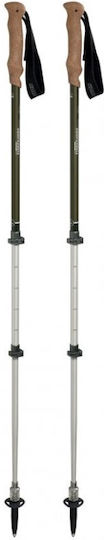 Komperdell Pair of Telescopic Carbon Fiber Fast Lock Trekking Poles with 3 Sections Black 221gr