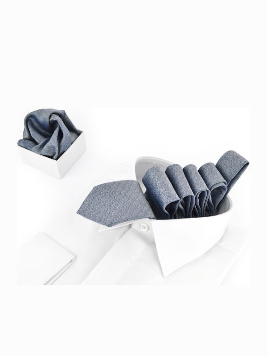 Eros Men's Tie Set Synthetic Printed in Blue Color