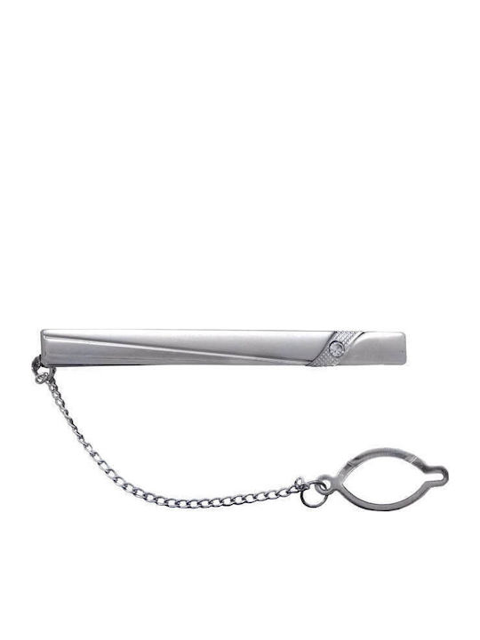 SilverBrand.gr Steel Tie Clip Silver 5.6x0.6cm