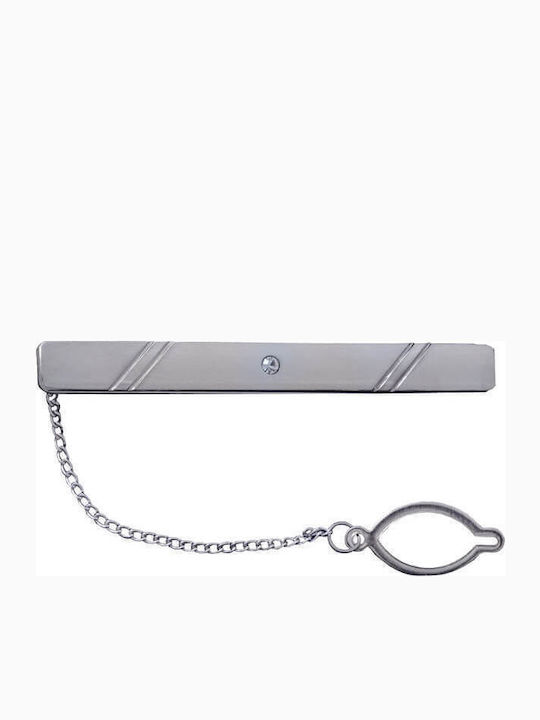 SilverBrand.gr Steel Tie Clip Silver 6x0.6cm