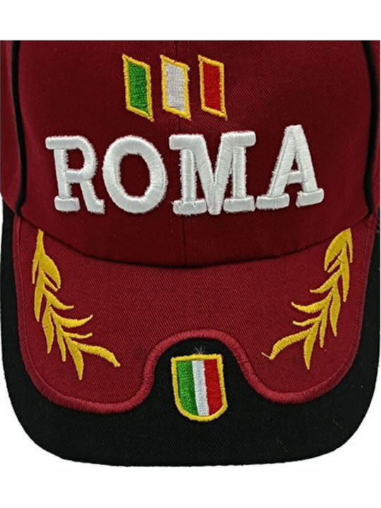 Luciano Faketti Șapcă Jockey Broderii Ajustabilă Pentru Toate Mărimile Cap Bumbac Burgundy