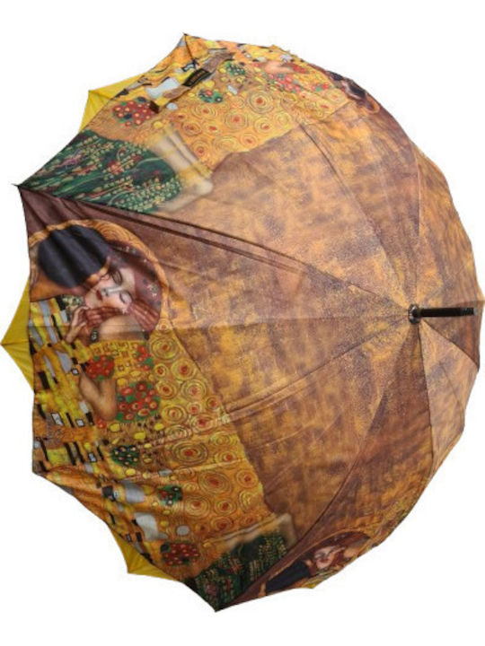 Automatic Umbrella with Walking Stick Purple