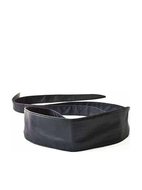 Wide Leather Women's Belt Black
