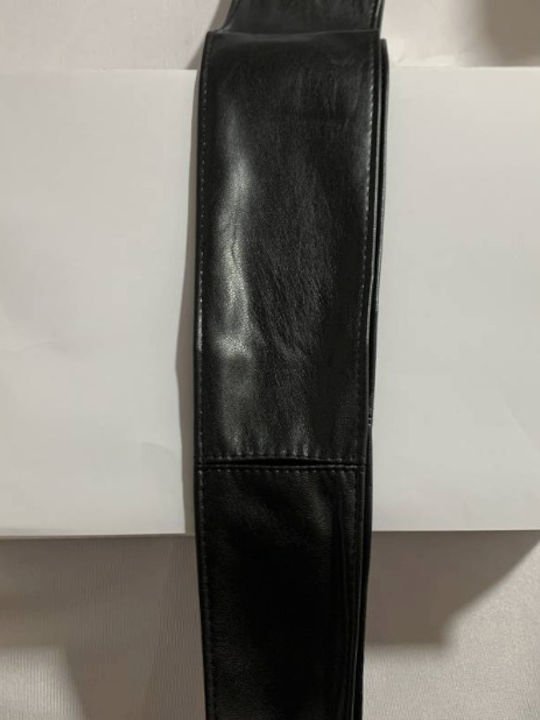 Wide Leather Women's Belt Black
