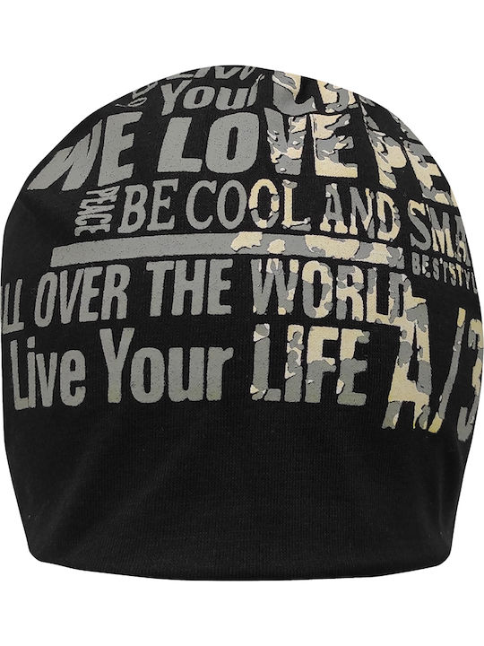 Beanie Unisex Σκούφος Πλεκτός σε Μαύρο χρώμα