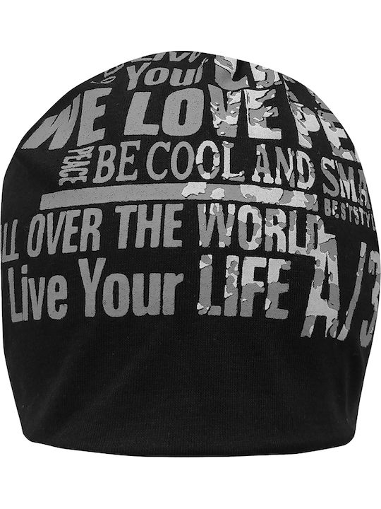 Beanie Unisex Σκούφος Πλεκτός σε Μαύρο χρώμα