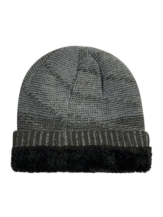 Beanie Unisex Σκούφος Πλεκτός σε Γκρι χρώμα