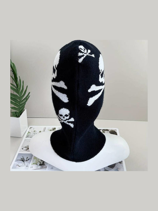 Volles Gesicht Unisex Beanie Gestrickt in Schwarz Farbe