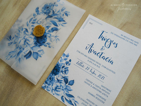 Invitație De Nuntă Blue Jasmine Aaf8107