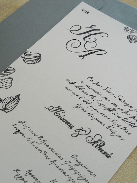 Hochzeitseinladung Fleur Grau Aaf8118