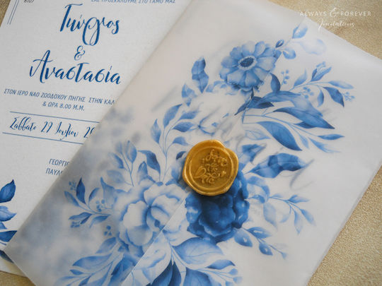 Invitație De Nuntă Blue Jasmine Aaf8107
