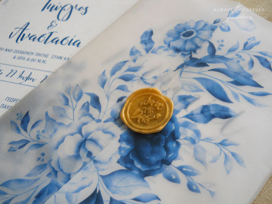 Invitație De Nuntă Blue Jasmine Aaf8107