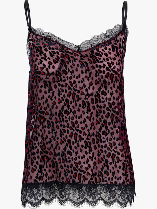 Women's Lingerie Top Checked Burgundy