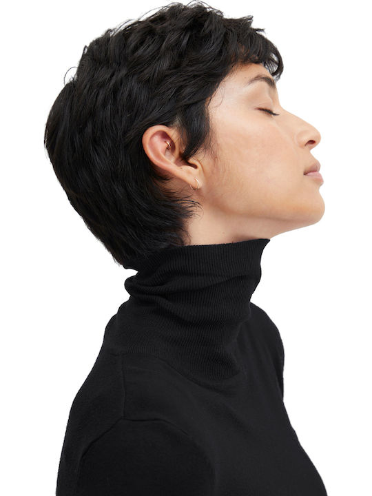 Women's Long Sleeve Sweater Turtleneck Black
