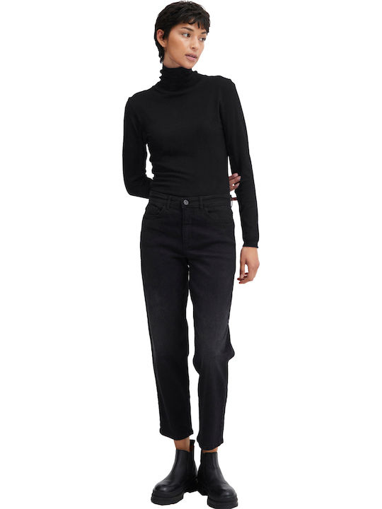 Women's Long Sleeve Sweater Turtleneck Black