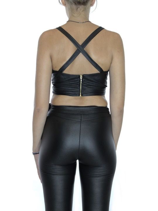 Women's Crop Top Sleeveless Black.