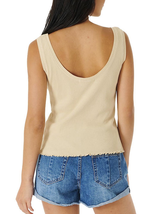 Women's Summer Blouse Sleeveless Beige
