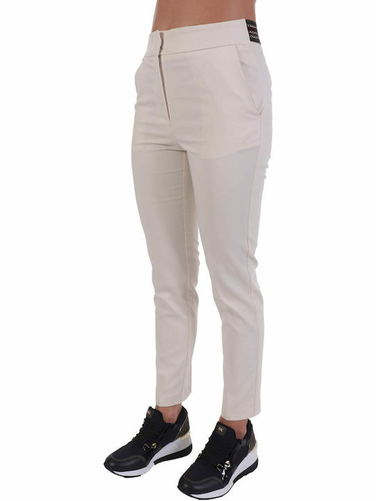 Twenty Women's Chino Trousers with Elastic Ecru
