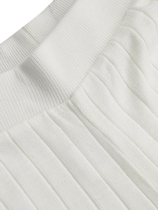 Women's High Waist Pantaloons with Rubber Band White