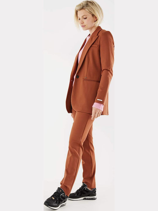 Mexx Γυναικείο Υφασμάτινο Παντελόνι Regular Fit Brown Mexx Γυναικείο Υφασμάτινο Παντελόνι Regular Fit Brown