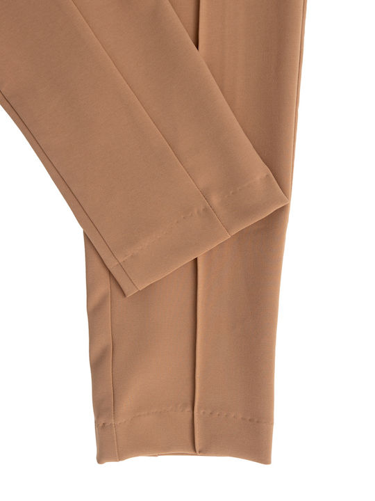 Dama Talie înaltă Tesatura Pantaloni Tabac maro