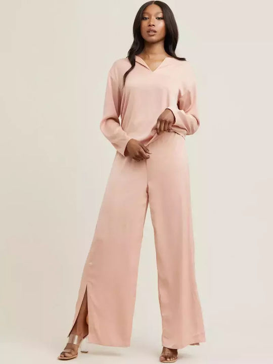 Γυναικείο Dusty Pink Σετ με Παντελόνι