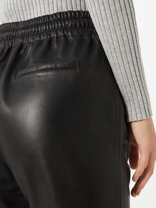 Dama Tesatura Pantaloni cu Croială Normală Black