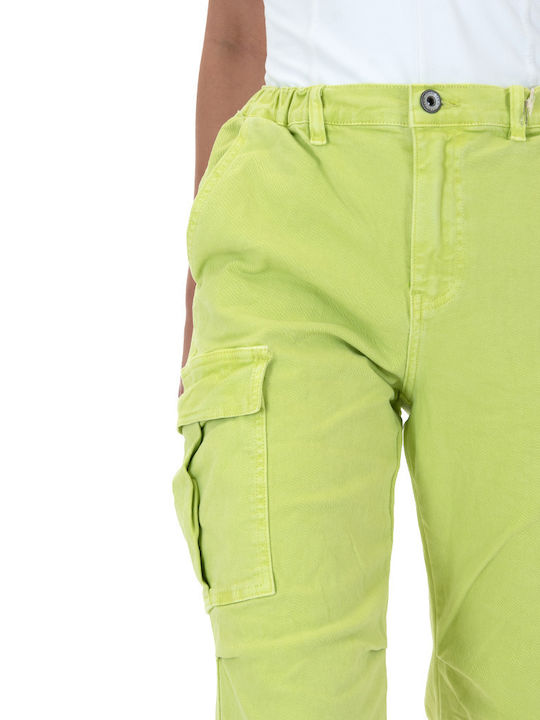 Damen Stoff Cargo Hose Green