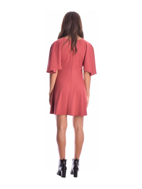 Summer Mini Dress Wrap Sepia