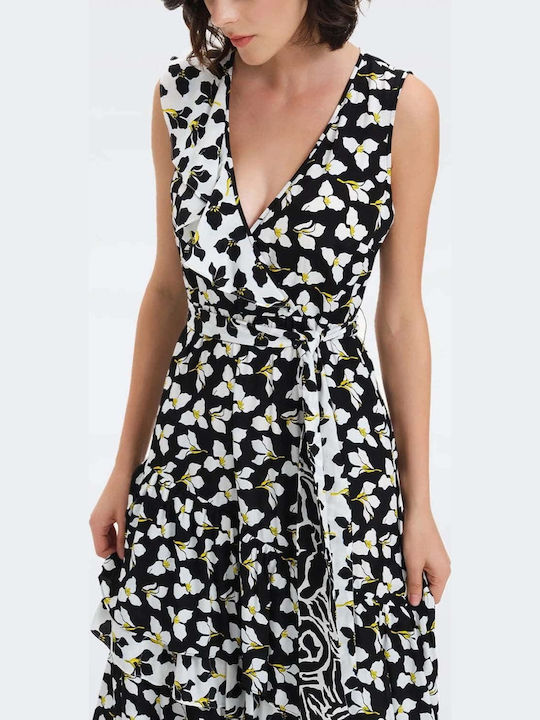 Rochii De Vară Pentru Femei Maxi Rochie Graphic Flower Sm Iv Sm Bk