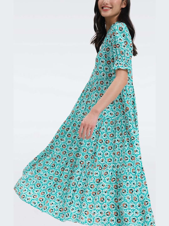 Καλοκαιρινό Midi Φόρεμα Sm Turquoise
