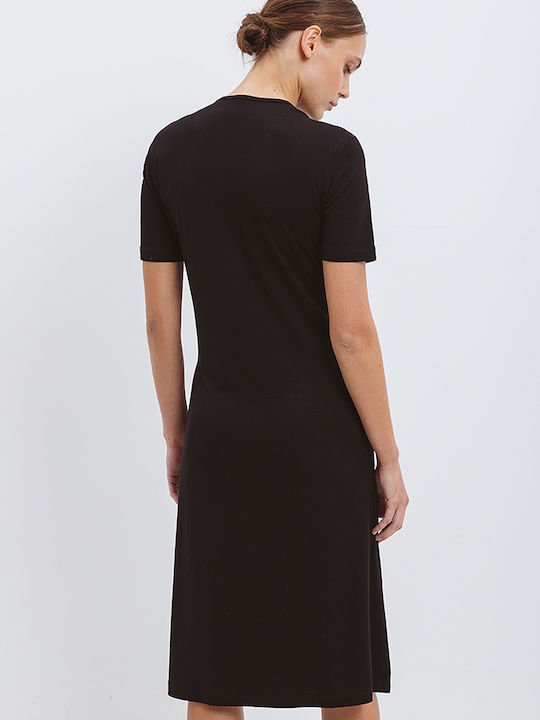 Giota Sommer Midi Damenkleid Schwarz FO-4025
