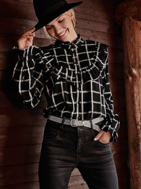 Langärmelig Damen Hemd Black (80001/black) Geprüft