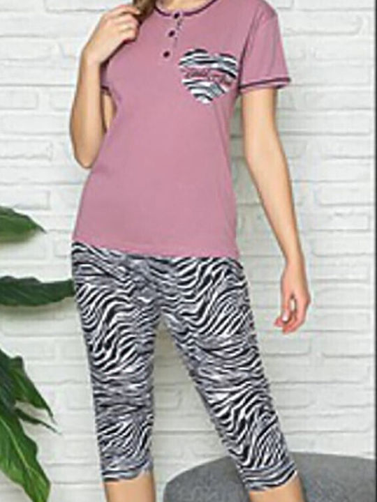 Fawn Sommer Damen Pyjama-Set Lilac