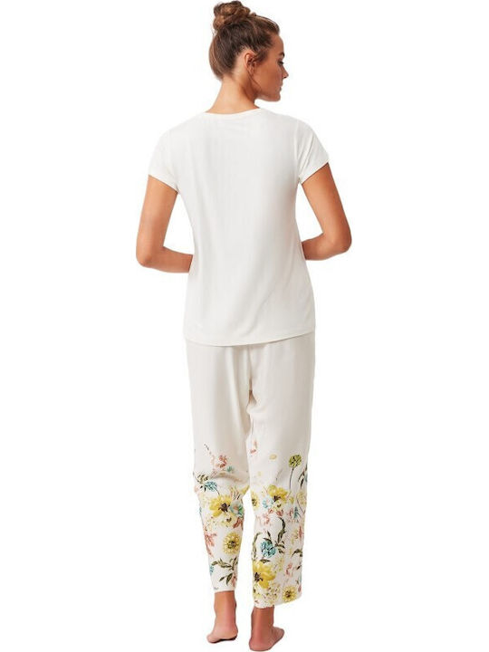 Penye Mood Sommer Damen Pyjama-Set White