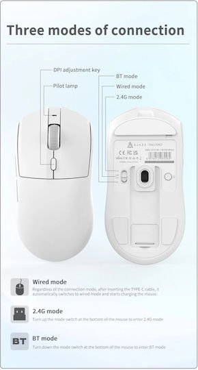 Ajazz AJ139 V2 MC Wireless Gaming Mouse 12000 DPI White