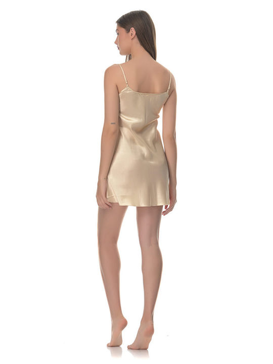 Fuanna Sommerliches Damen-Schlafanzug-Set Beige
