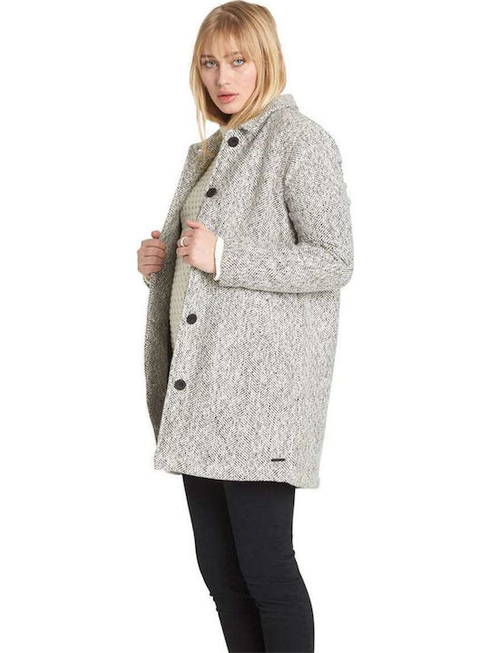 Damen Multi Kurzmantel mit Knöpfen
