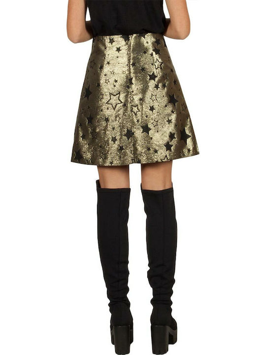 High-waisted Mini Skirt Gold